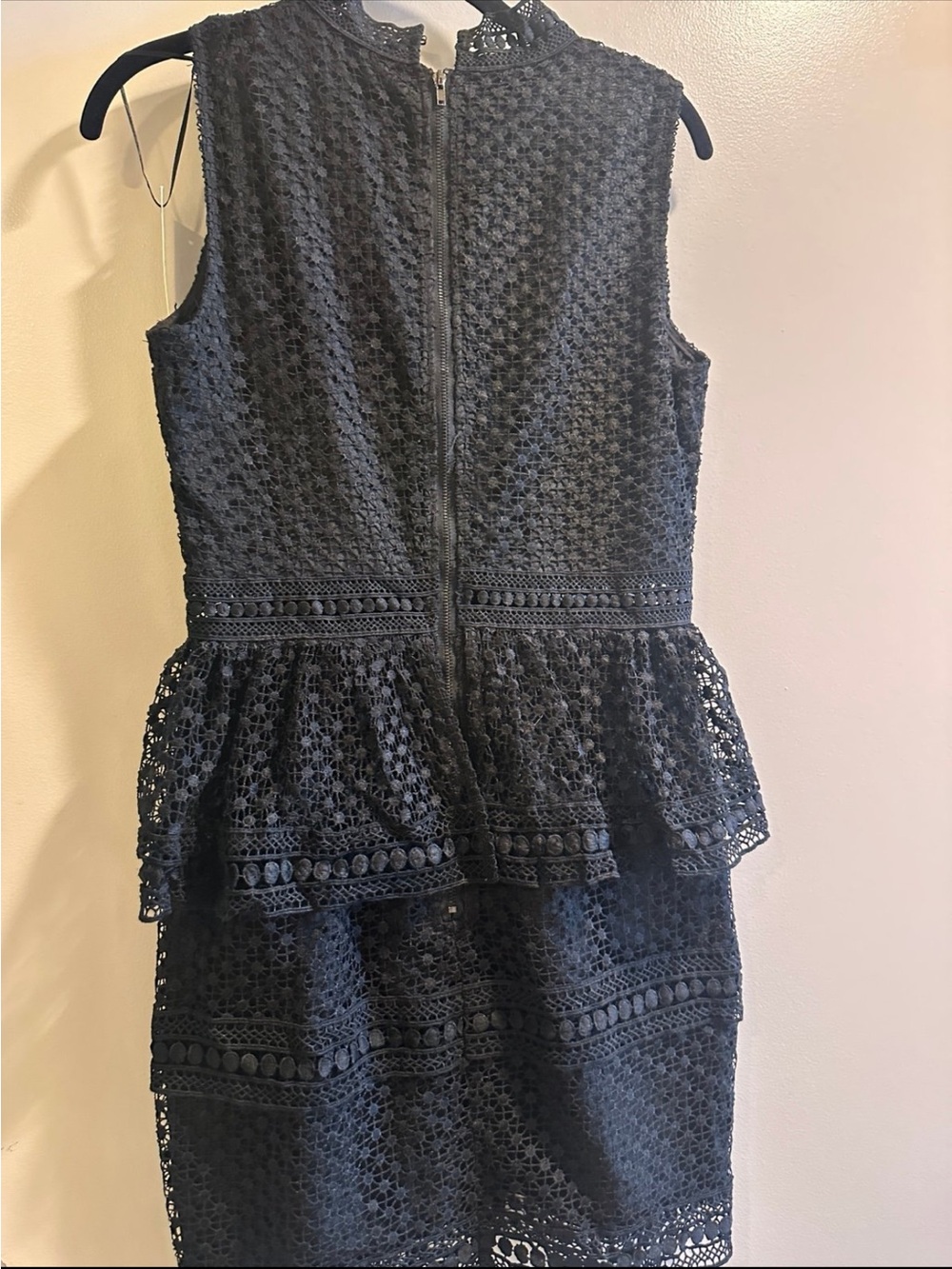 Lulu's Black Lace Peplum Dress - Picture 7 of 8